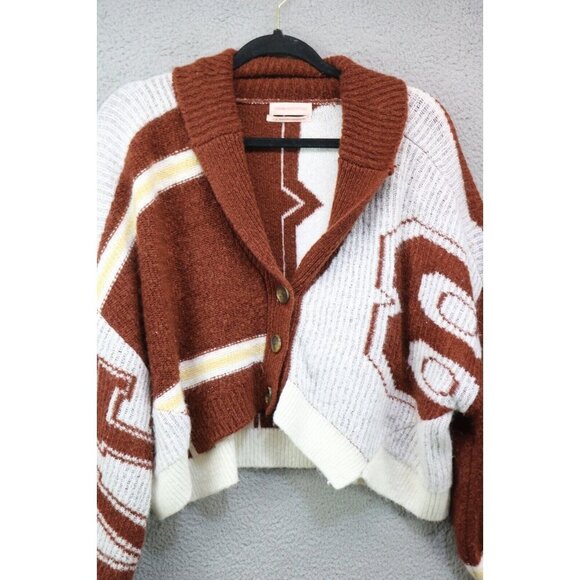 Urban Outfitters Cropped Cardigan Sweater-Size Large-Boho-Hippie - Picture 2 of 11